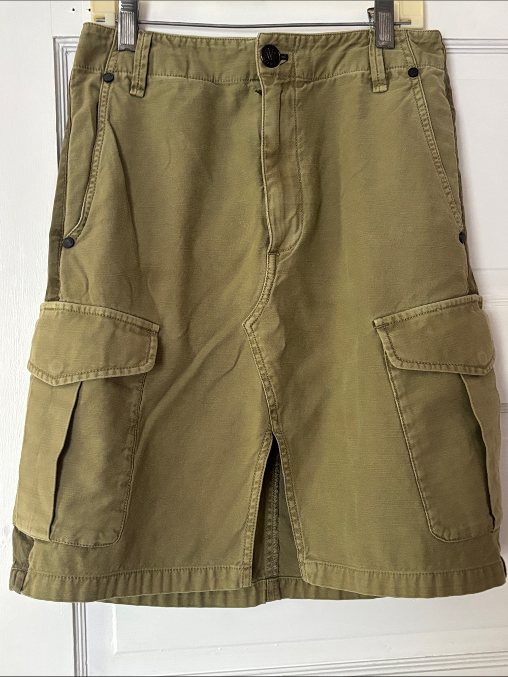 rag & bone Olive Cargo Skirt with Flap Pockets